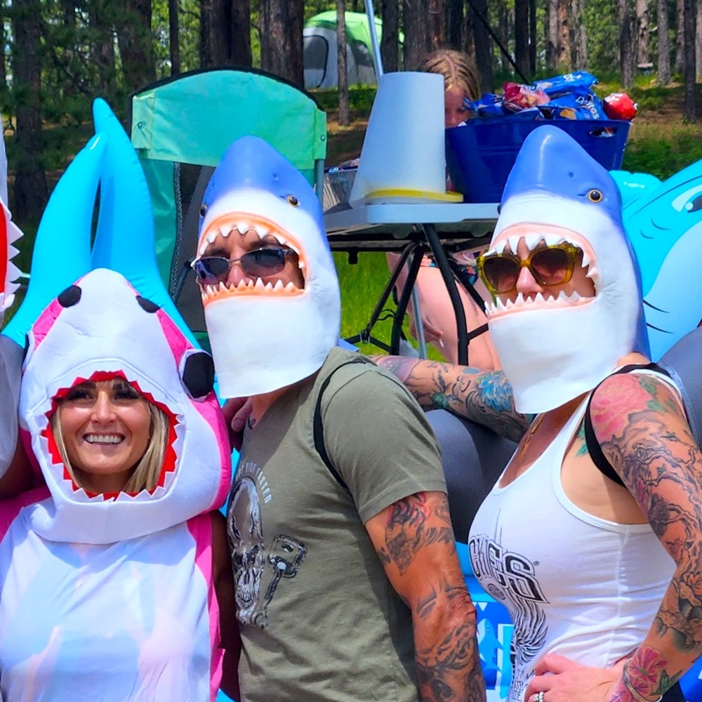 Two shark masks and fins🦈